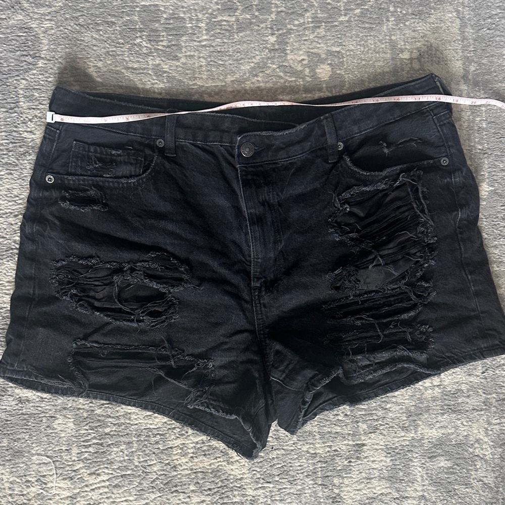 American Eagle Outfitters Black Ripped Jean Shorts